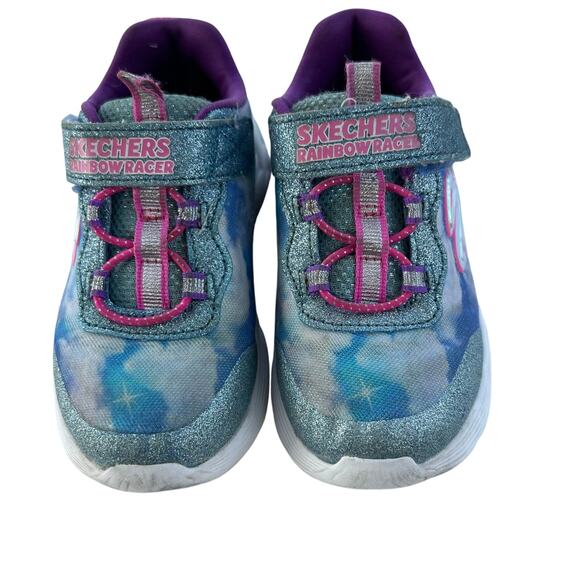 Skechers Rainbow Racers Light Up Sneakers Girl’s size 8 - Picture 2 of 7